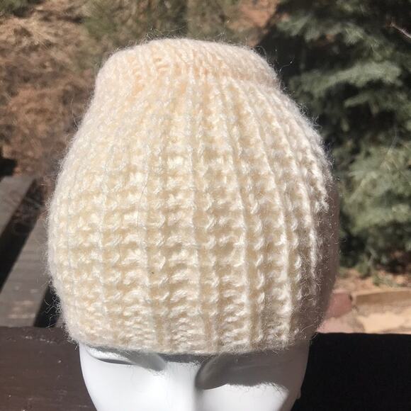 Cream Knit Hat Beanie - Picture 3 of 8